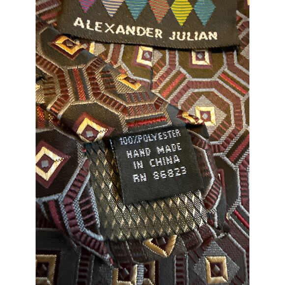 Colours by Alexander Julian Necktie, Black & Red Geometric - Picture 4 of 4